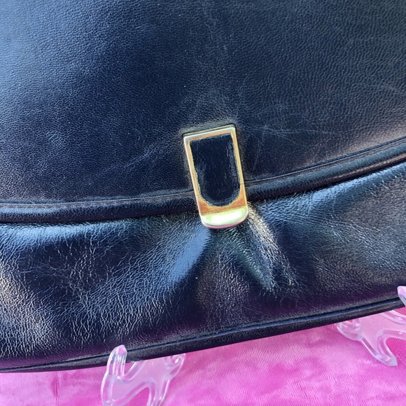 VinTage Jane Shilton Blue Leather clutch shoulder - Picture 3 of 8